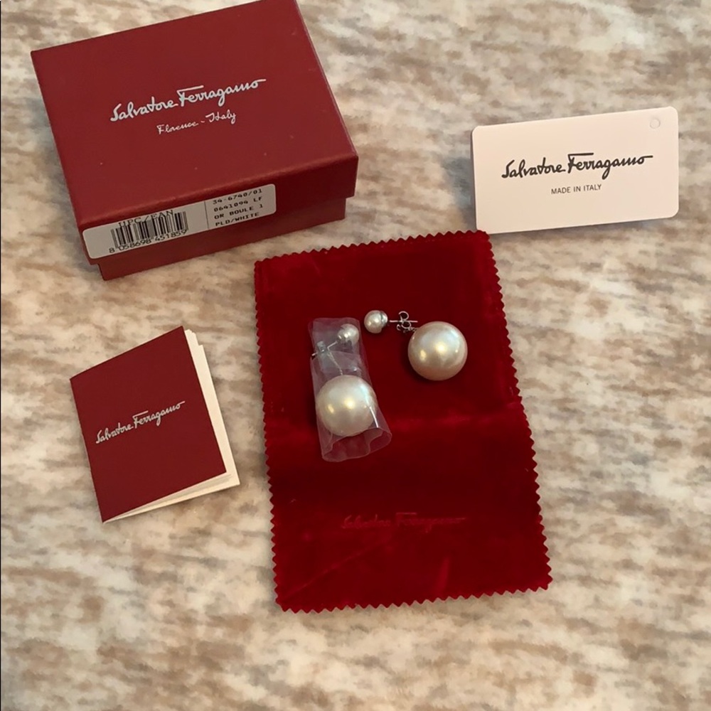 Salvatore Ferragamo pearl earrings